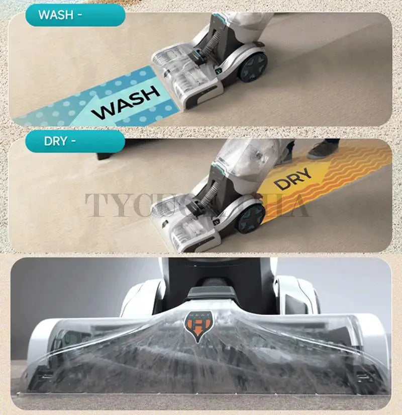 50℃ Floor Scrubber Dryer Machine For Fabric Carpet Sweeping 99% Mite Removal For Hotel Cleaning Scrubbing Home Appliance 16KPa
