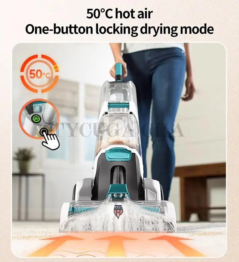 50℃ Floor Scrubber Dryer Machine For Fabric Carpet Sweeping 99% Mite Removal For Hotel Cleaning Scrubbing Home Appliance 16KPa