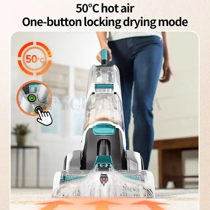 50℃ Floor Scrubber Dryer Machine For Fabric Carpet Sweeping 99% Mite Removal For Hotel Cleaning  Scrubbing Home Appliance 16KPa